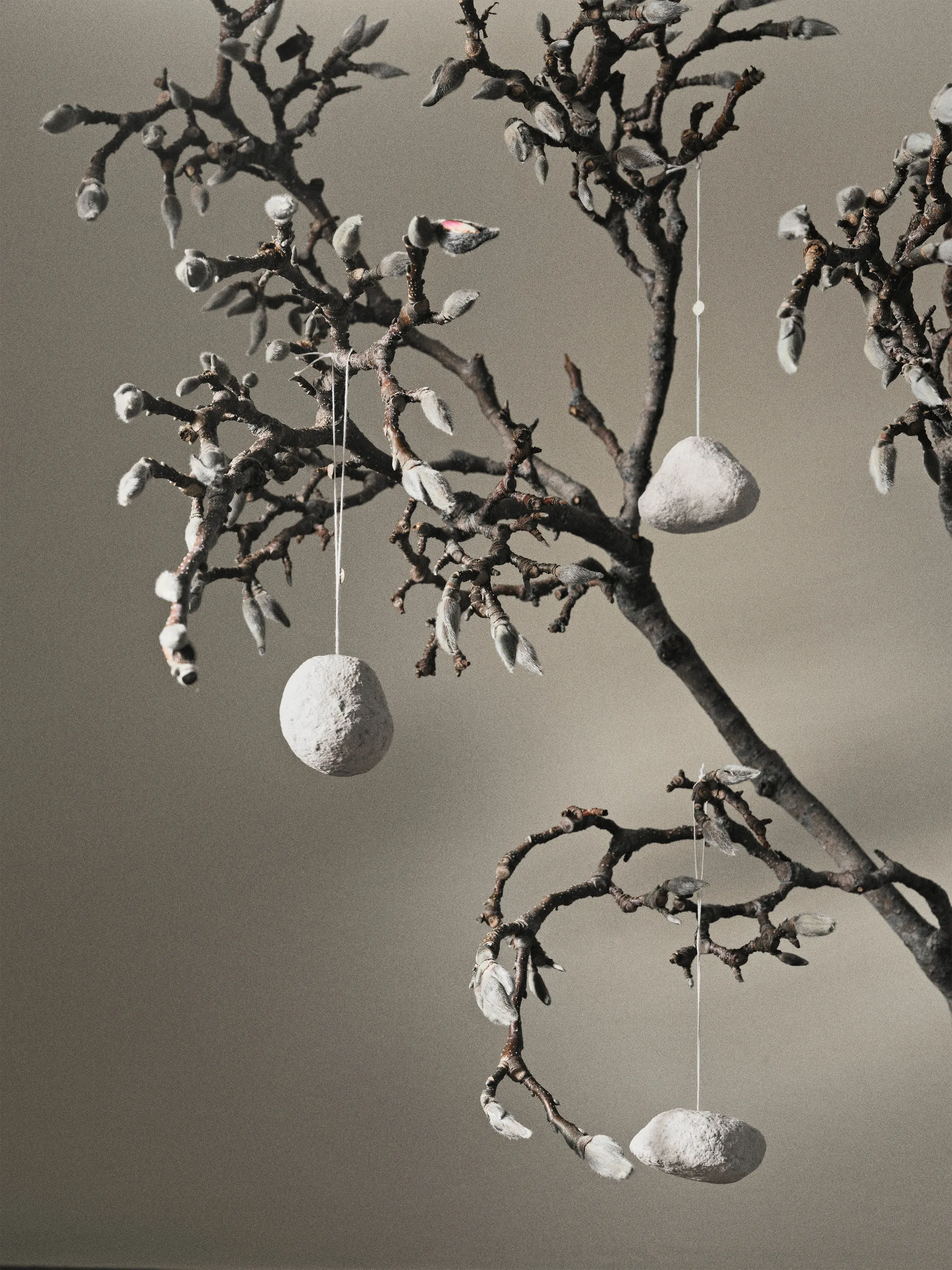 Snowball ornaments kerstboomhanger 3-delig, White Ferm Living