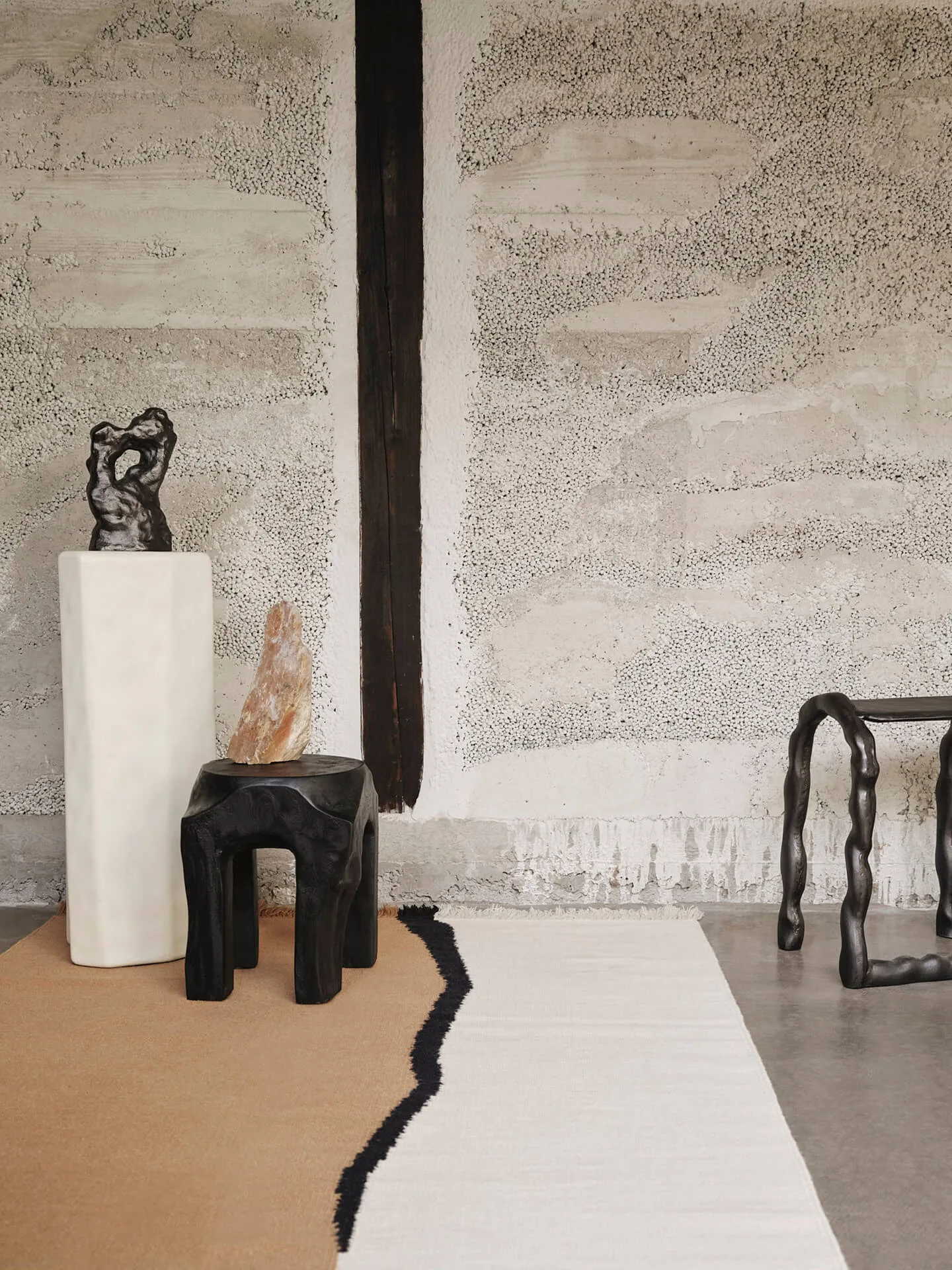 Soil Kelim vloerkleed, Dark sand-off white, 140x200 cm Ferm Living