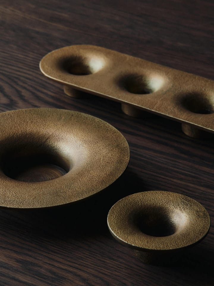Soothe block kandelaar Ø16 cm, Brass Finish Ferm Living