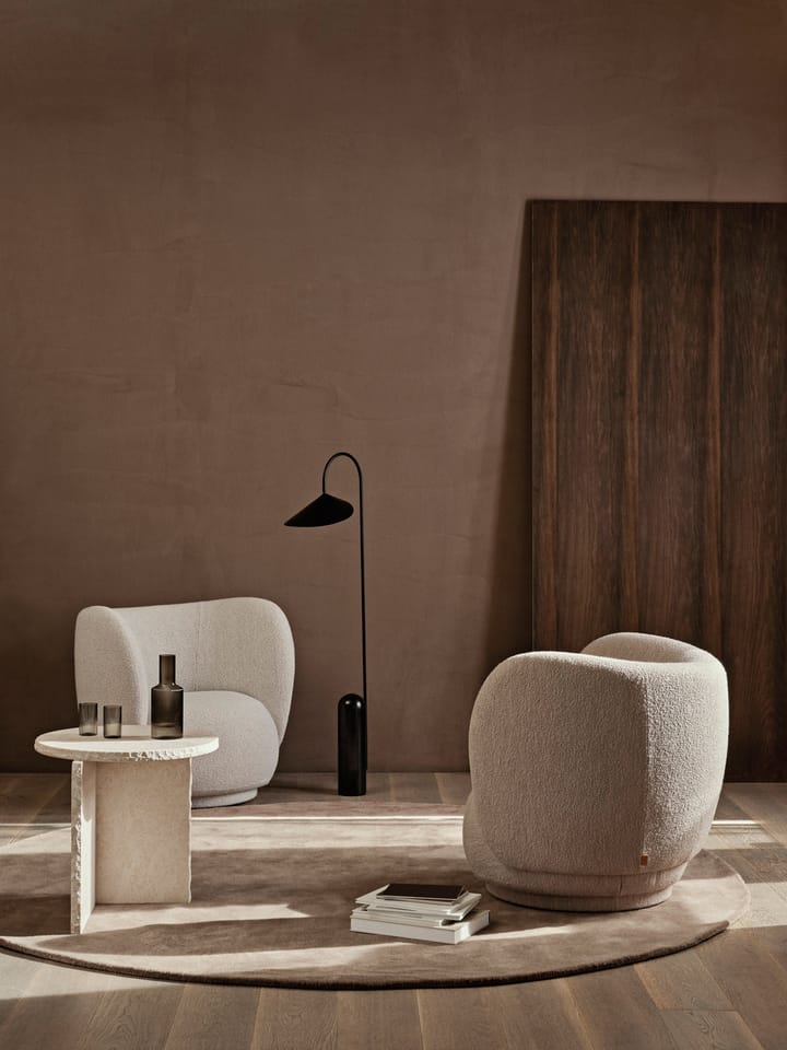 Stille getuft vloerkleed rond, Ash Brown Ø240 cm Ferm Living