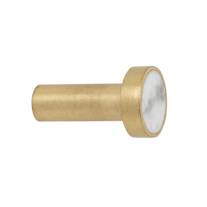 Stone haak klein, wit marmer-messing Ferm Living