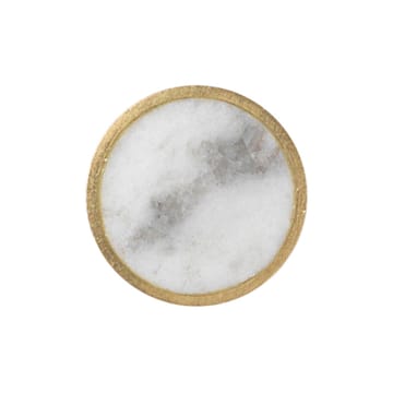 Stone haak klein - wit marmer-messing - Ferm Living
