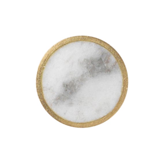 Stone haak klein, wit marmer-messing Ferm Living