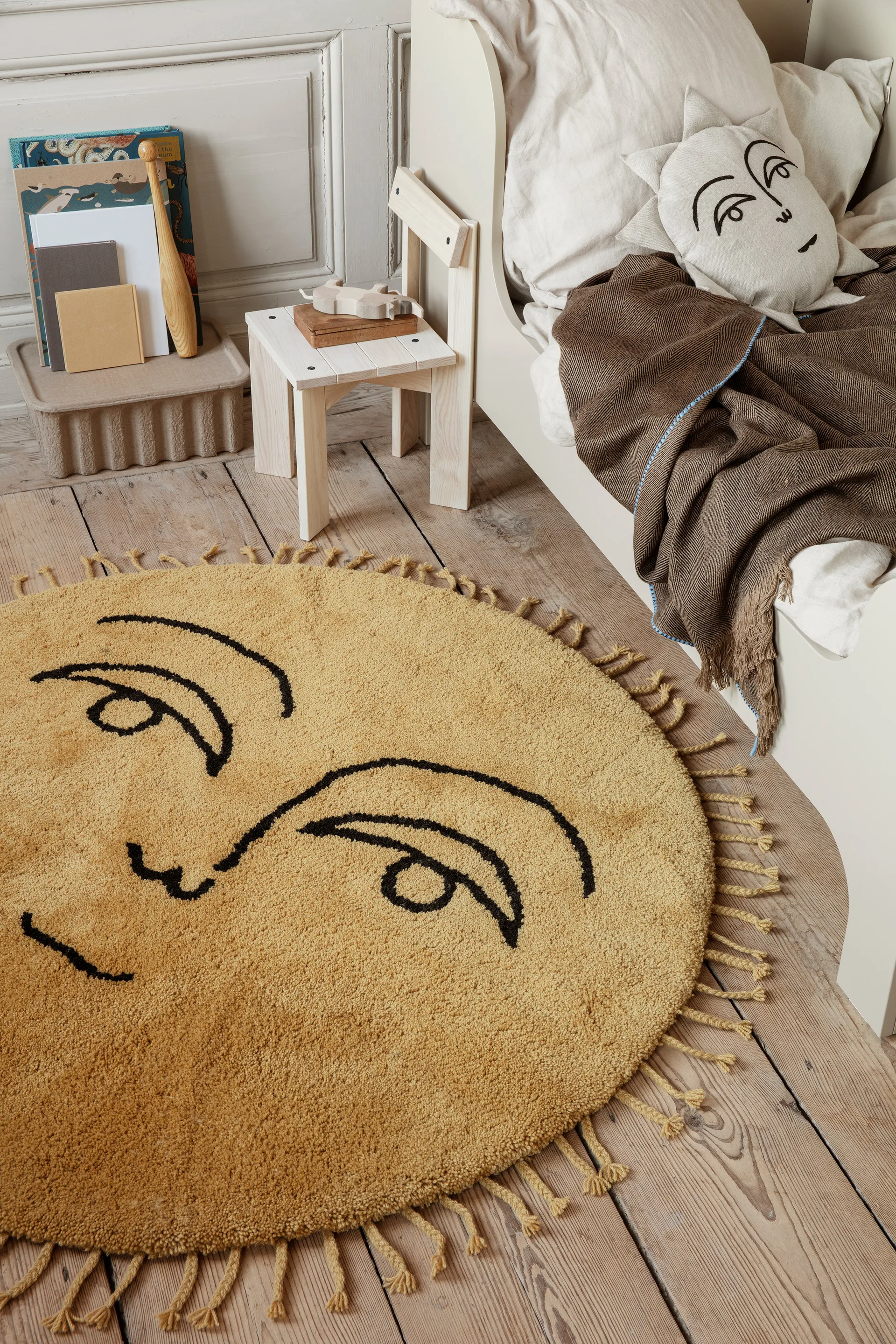 Sun vloerkleed Ø130 cm, Yellow Ferm Living
