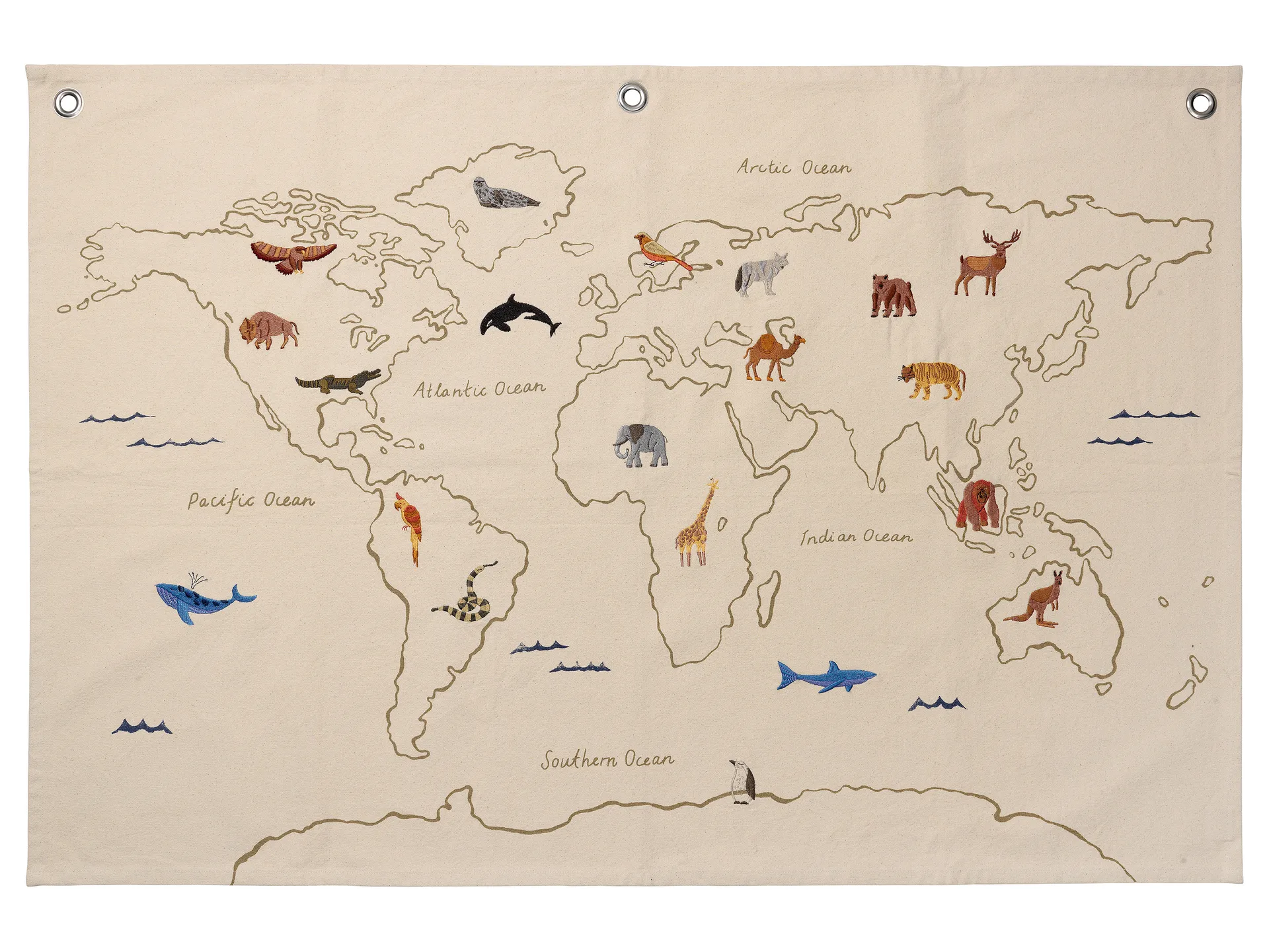The world stoffen kaart, Offwhite Ferm Living