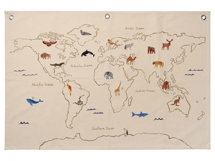 The world stoffen kaart - Offwhite - Ferm Living