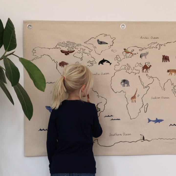 The world stoffen kaart, Offwhite Ferm Living