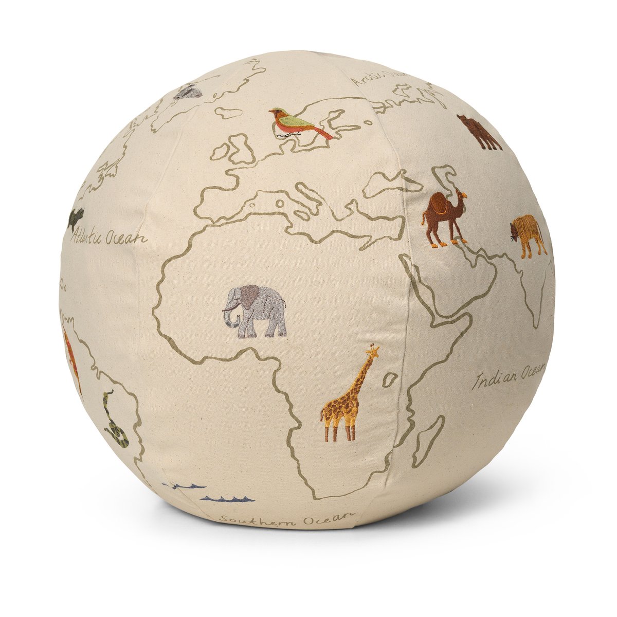 Ferm Living The world zitpoef Offwhite | Scandinavisch Interieur | Kinderkamer interieuraccessoires | Beige