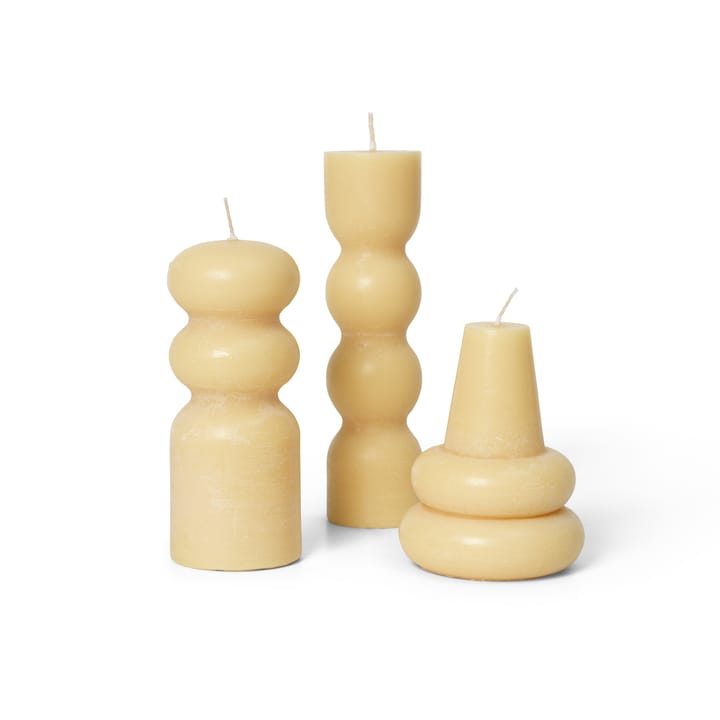 Torno kaarsen 3-pack Ø4 cm - Pale Yellow - ferm LIVING