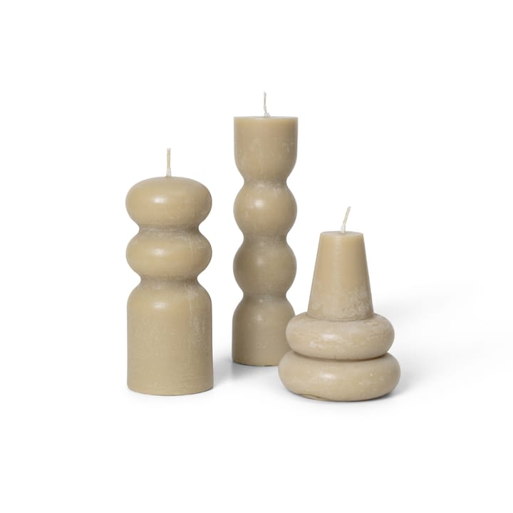 Torno kaarsen 3-pack Ø4 cm, Sand Ferm Living