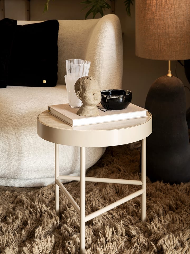 Travertine salontafel Ø40 cm, Cashmere Ferm Living
