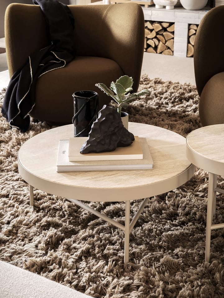Travertine salontafel Ø70,5 cm, Cashmere Ferm Living