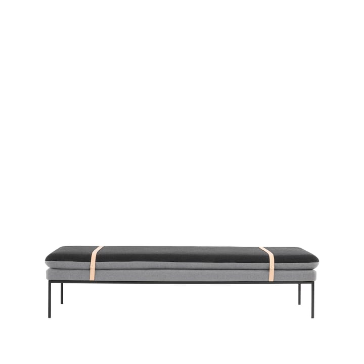 Turn Daybed - stof cotton dark grey/light grey, zwart onderstel - Ferm LIVING