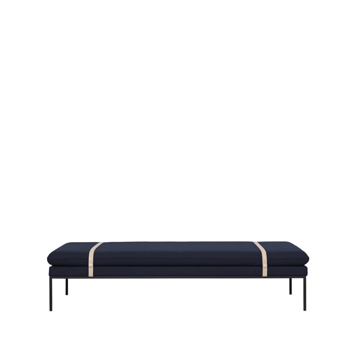 Turn Daybed - stof fiord by kvadrat donkerblauw, zwart onderstel - Ferm Living