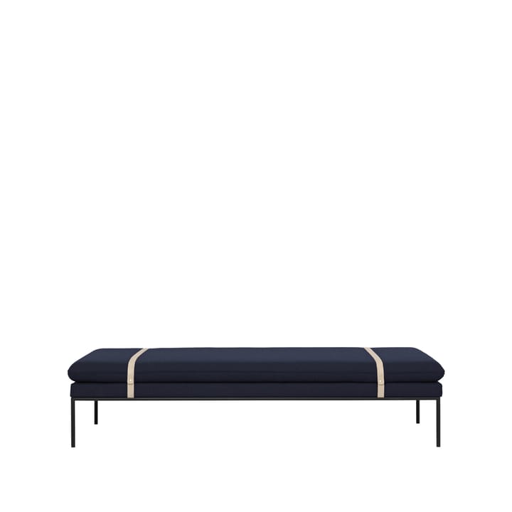 Turn Daybed - stof fiord by kvadrat donkerblauw, zwart onderstel - Ferm LIVING