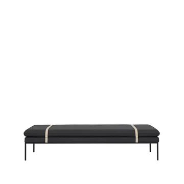 Turn Daybed - stof fiord by kvadrat donkerblauw, zwart onderstel - Ferm Living