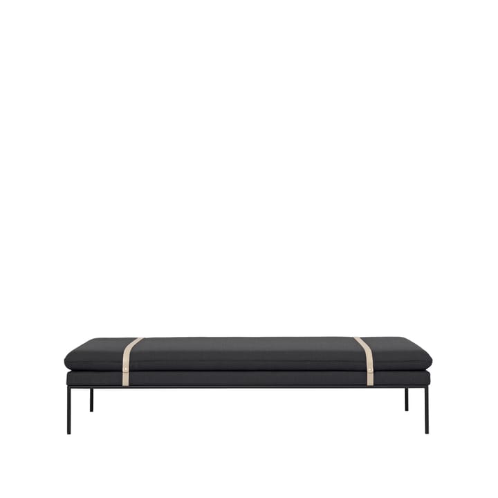 Turn Daybed - stof fiord by kvadrat donkerblauw, zwart onderstel - Ferm Living