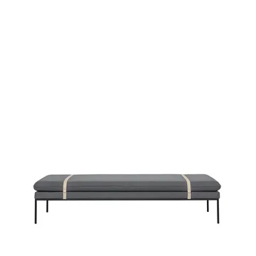 Turn Daybed - stof fiord by kvadrat light grey, zwart onderstel - Ferm Living