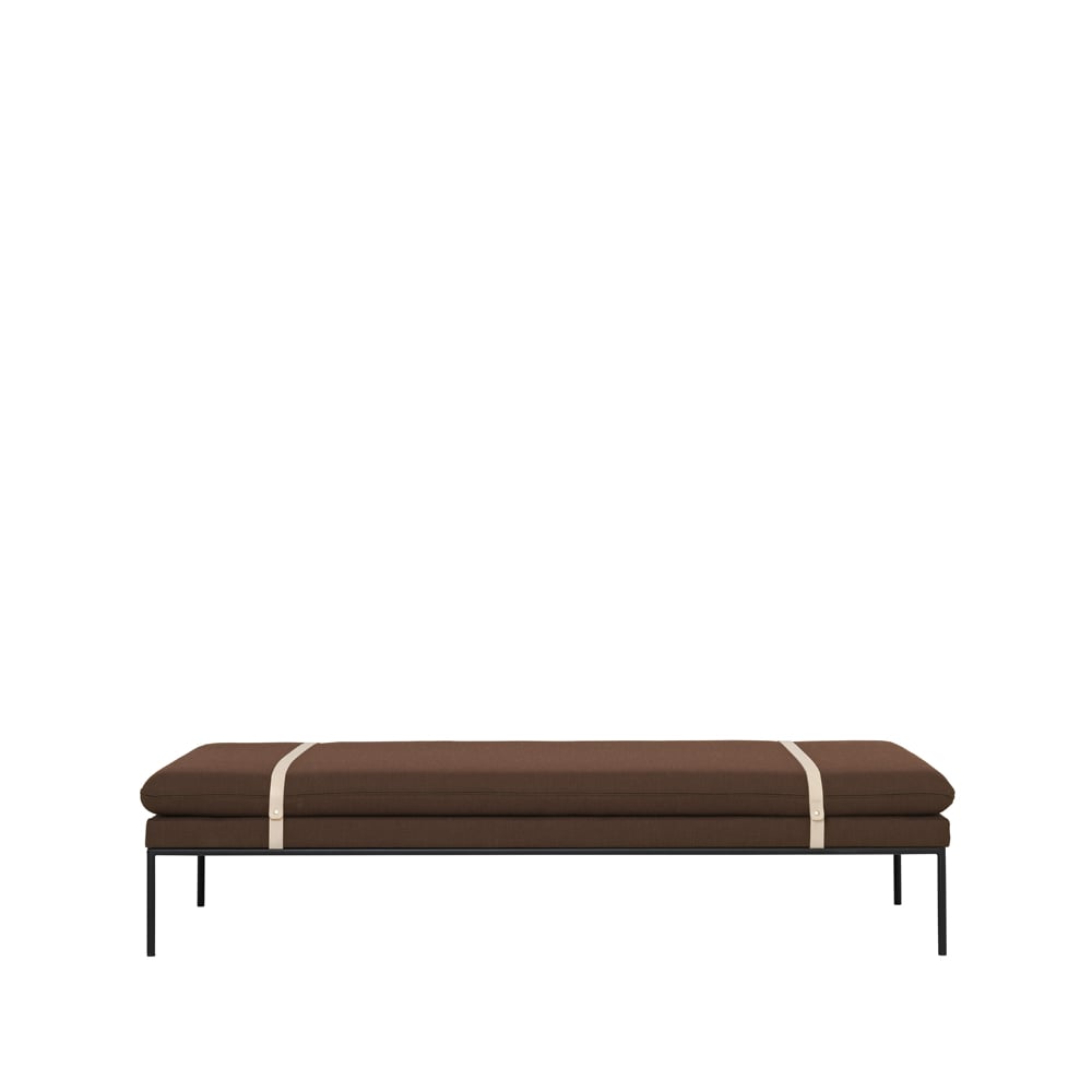 ferm LIVING Turn Daybed stof fiord by kvadrat roest, zwart onderstel