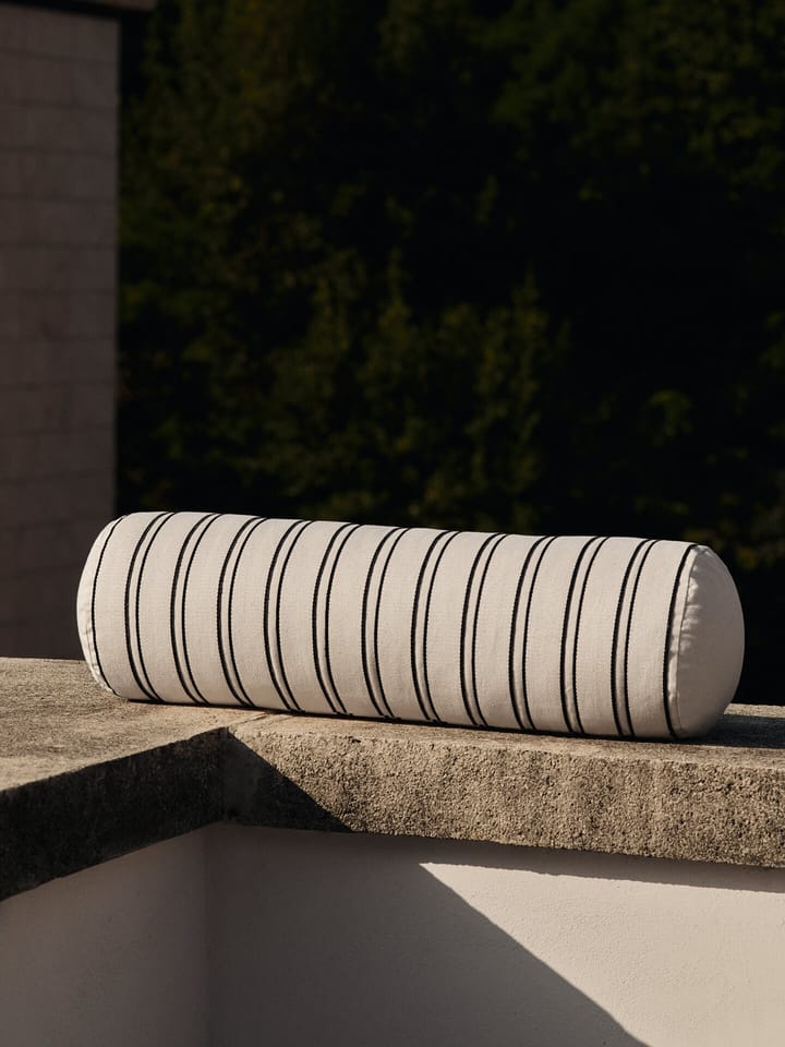 Twill bolster cylinderkussen, Off-white-black Ferm Living