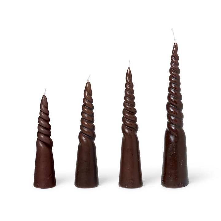 Twisted candles gedraaide kaarsen 4-pack - Brown - Ferm LIVING