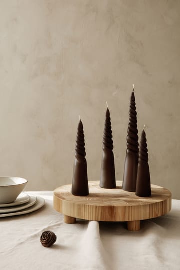 Twisted candles gedraaide kaarsen 4-pack - Brown - Ferm Living