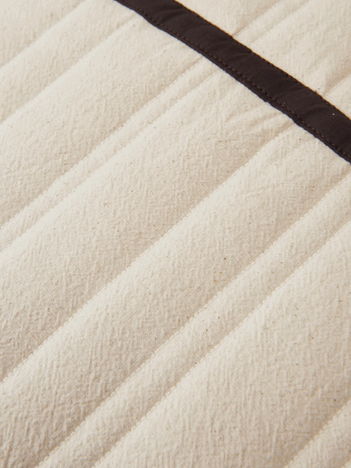 Vari doorgestikt kussen 60x80 cm, Natural-dark chocolate Ferm Living