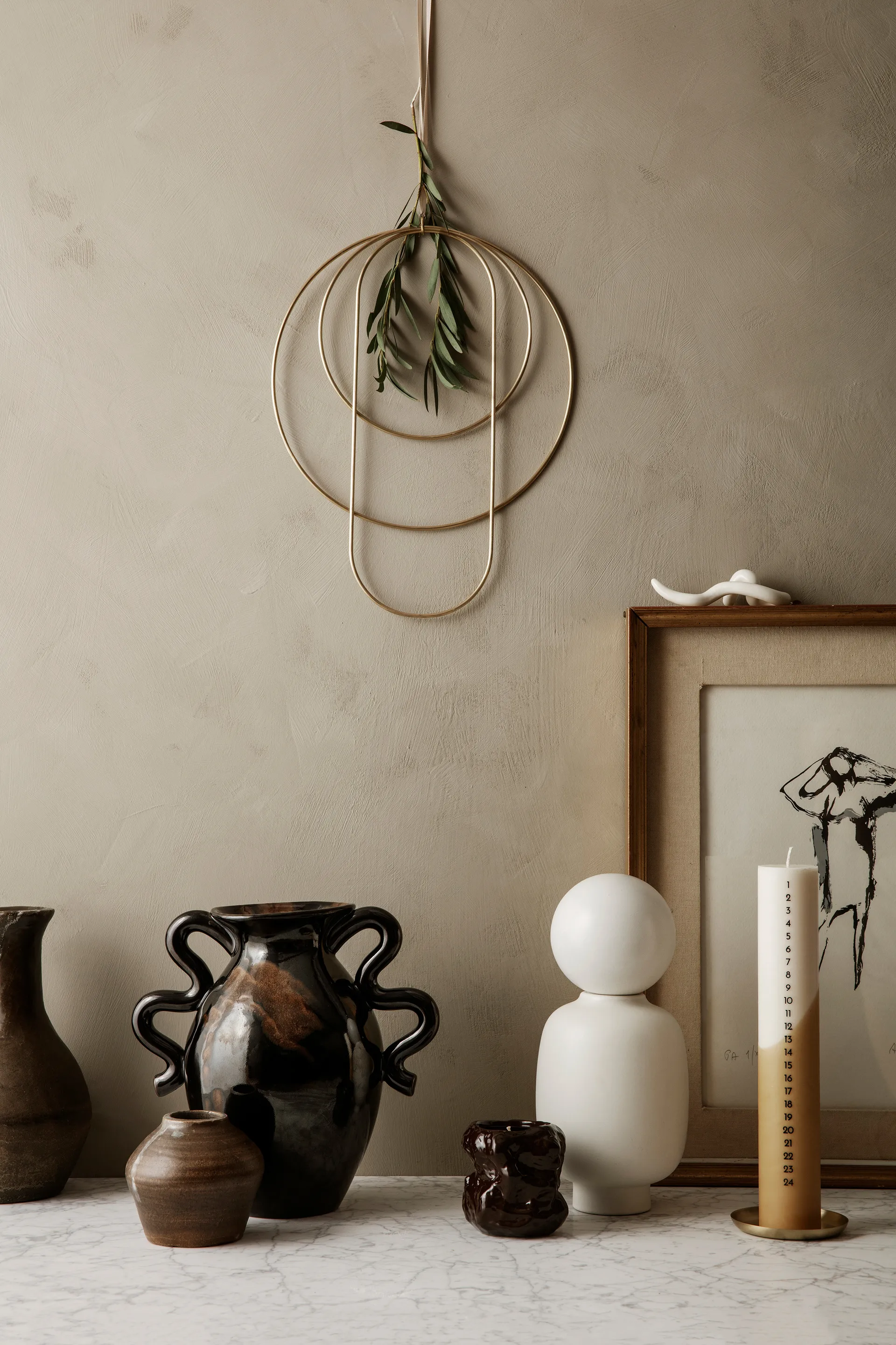 Verso vaas 27 cm, Black-brown Ferm Living