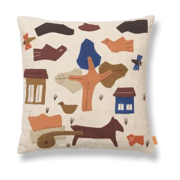 Village kussen 40x40 cm - Crèmekleurig - Ferm Living