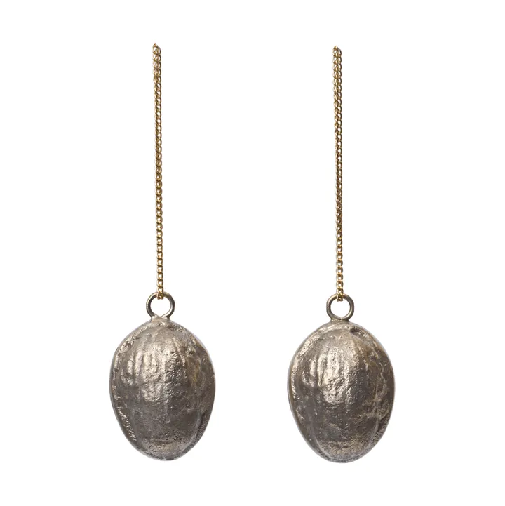 Walnut decoratiehanger 2-pack - Messing - Ferm Living