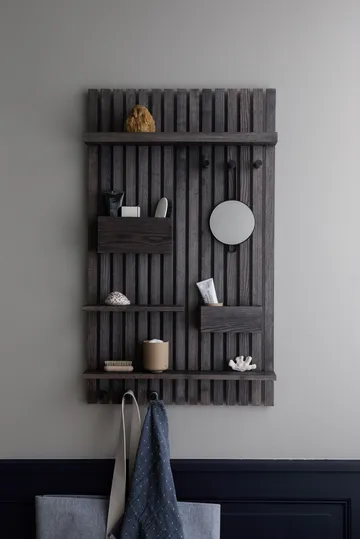 Wooden multi shelf wandrek - Donkergebeitst essen - Ferm Living
