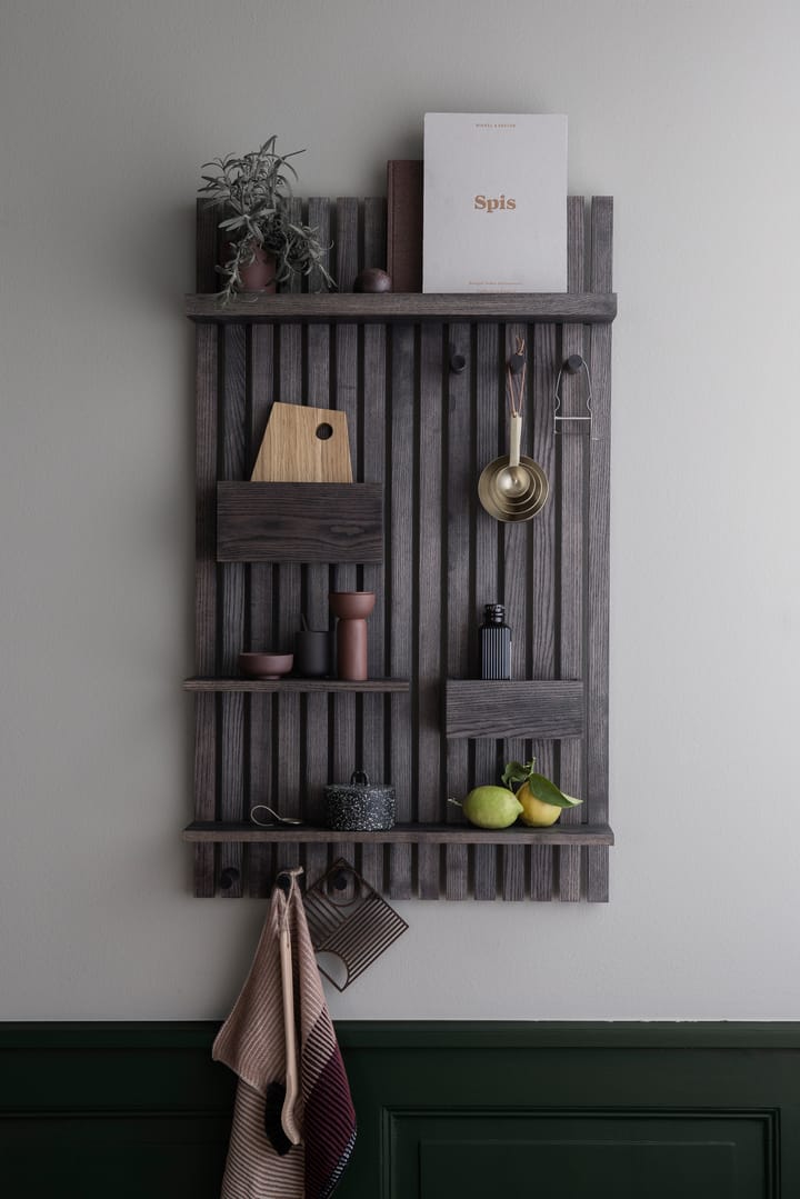 Wooden multi shelf wandrek - Donkergebeitst essen - ferm LIVING