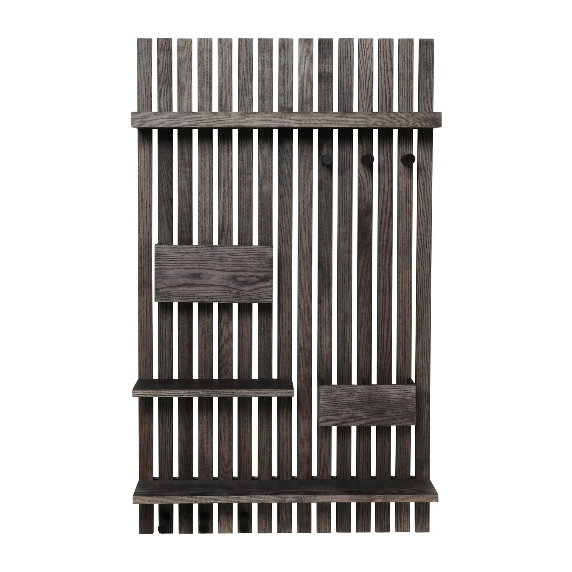 Wooden multi shelf wandrek, Donkergebeitst essen Ferm Living