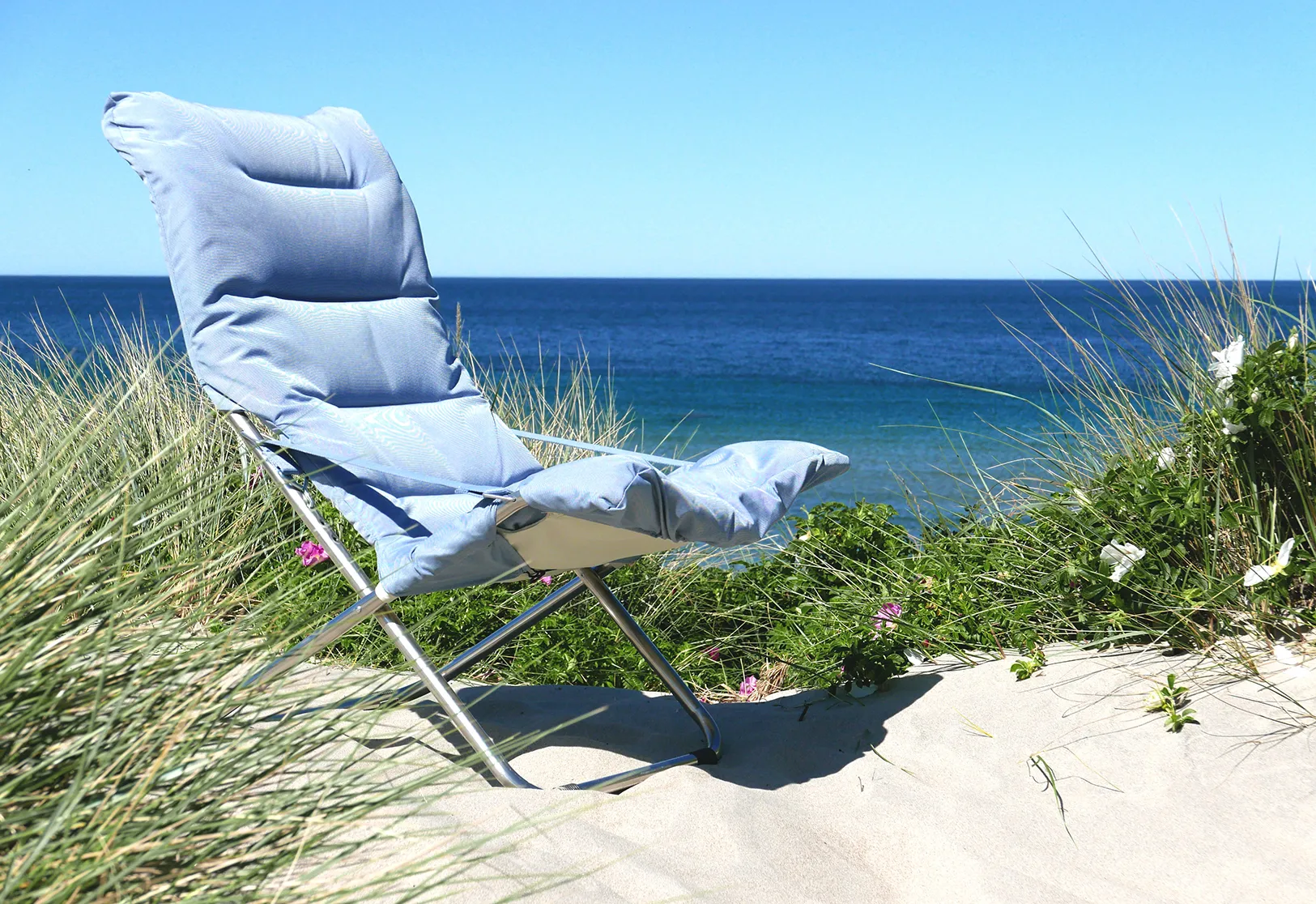 Fiesta Soft zonnestoel, Light blue-beige supertex Fiam