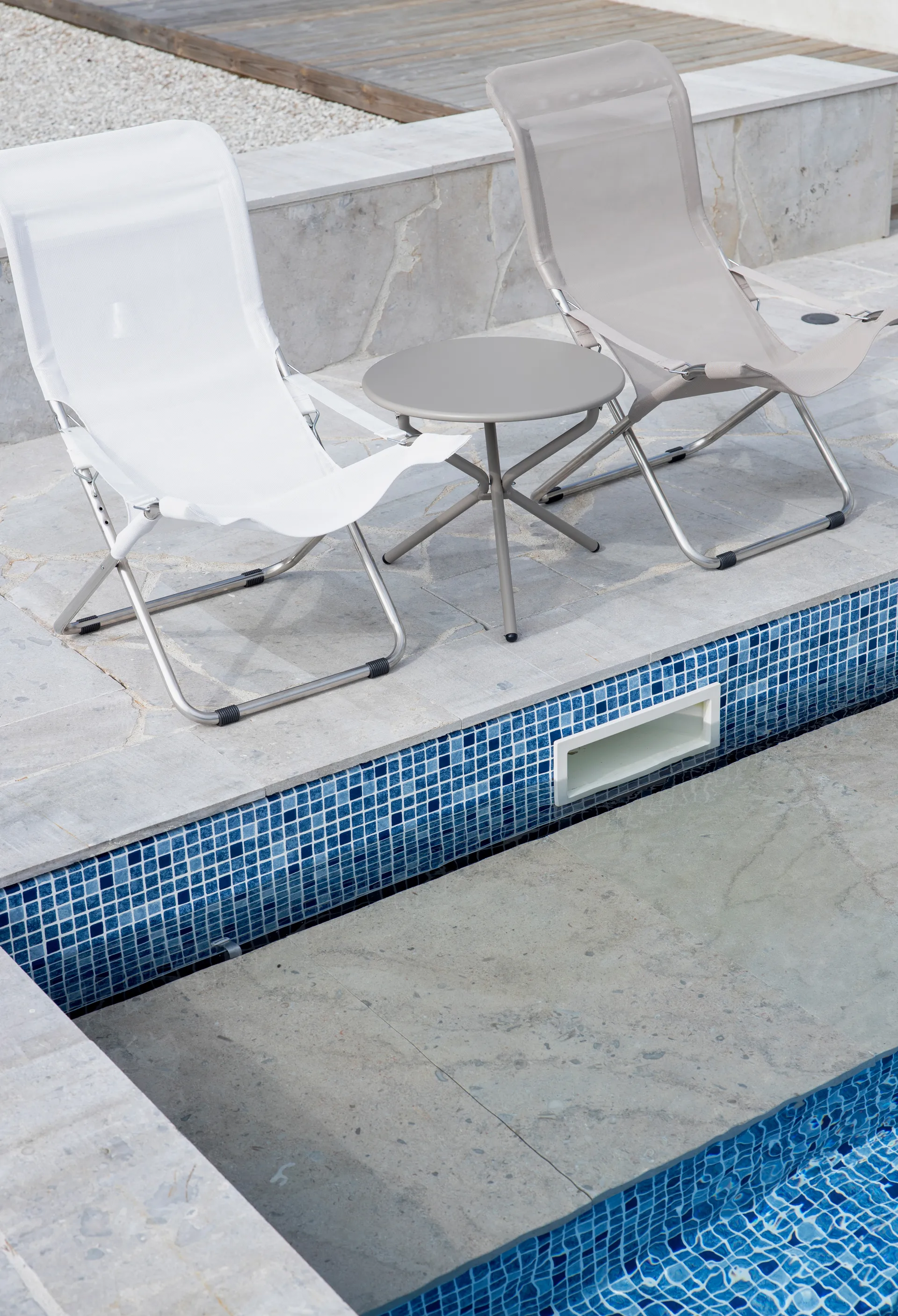 Fiesta zonnestoel, White-beige Fiam