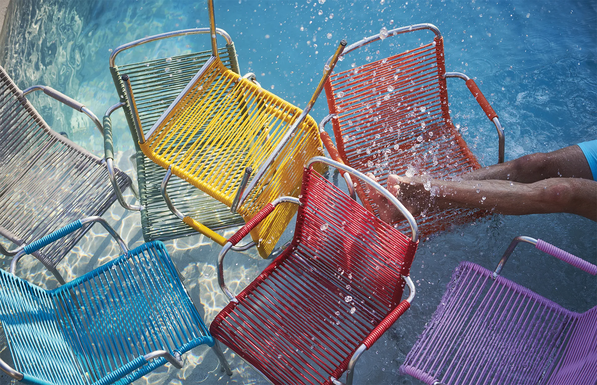 Mya armstoel aluminium, Geel Fiam