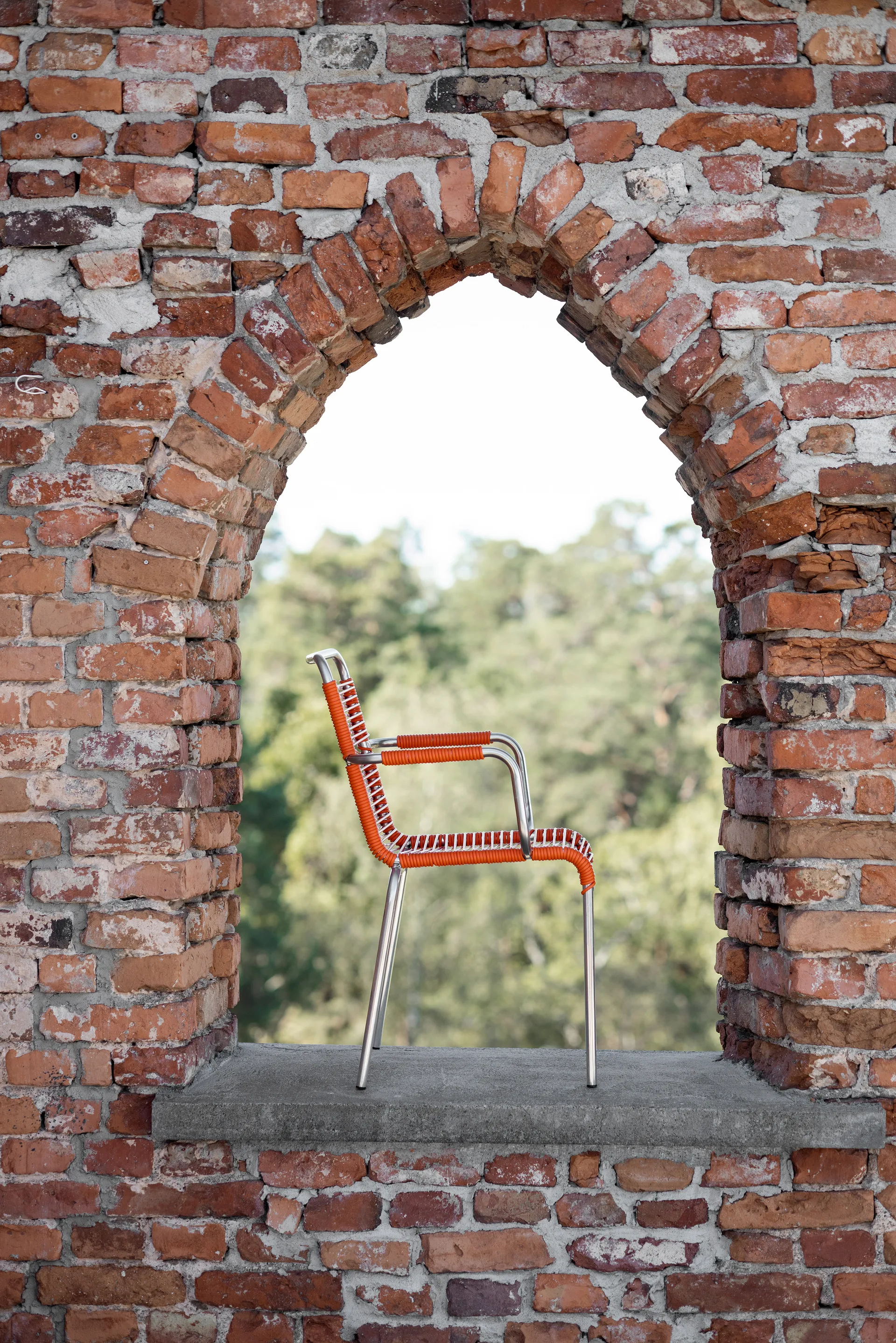 Mya armstoel aluminium, Oranje Fiam