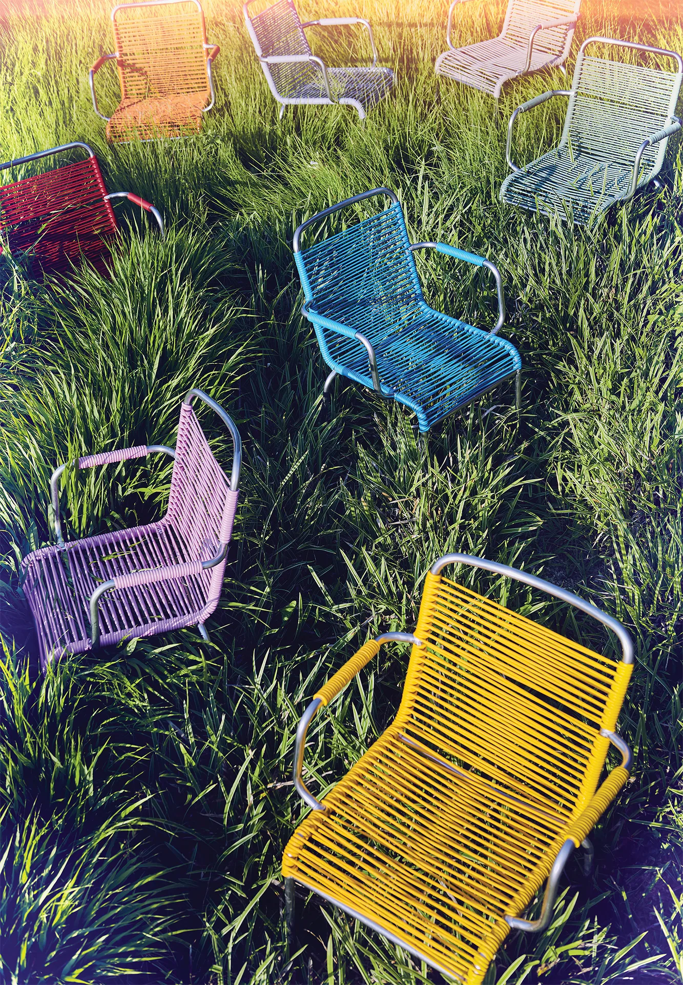 Mya armstoel aluminium, Sage green Fiam