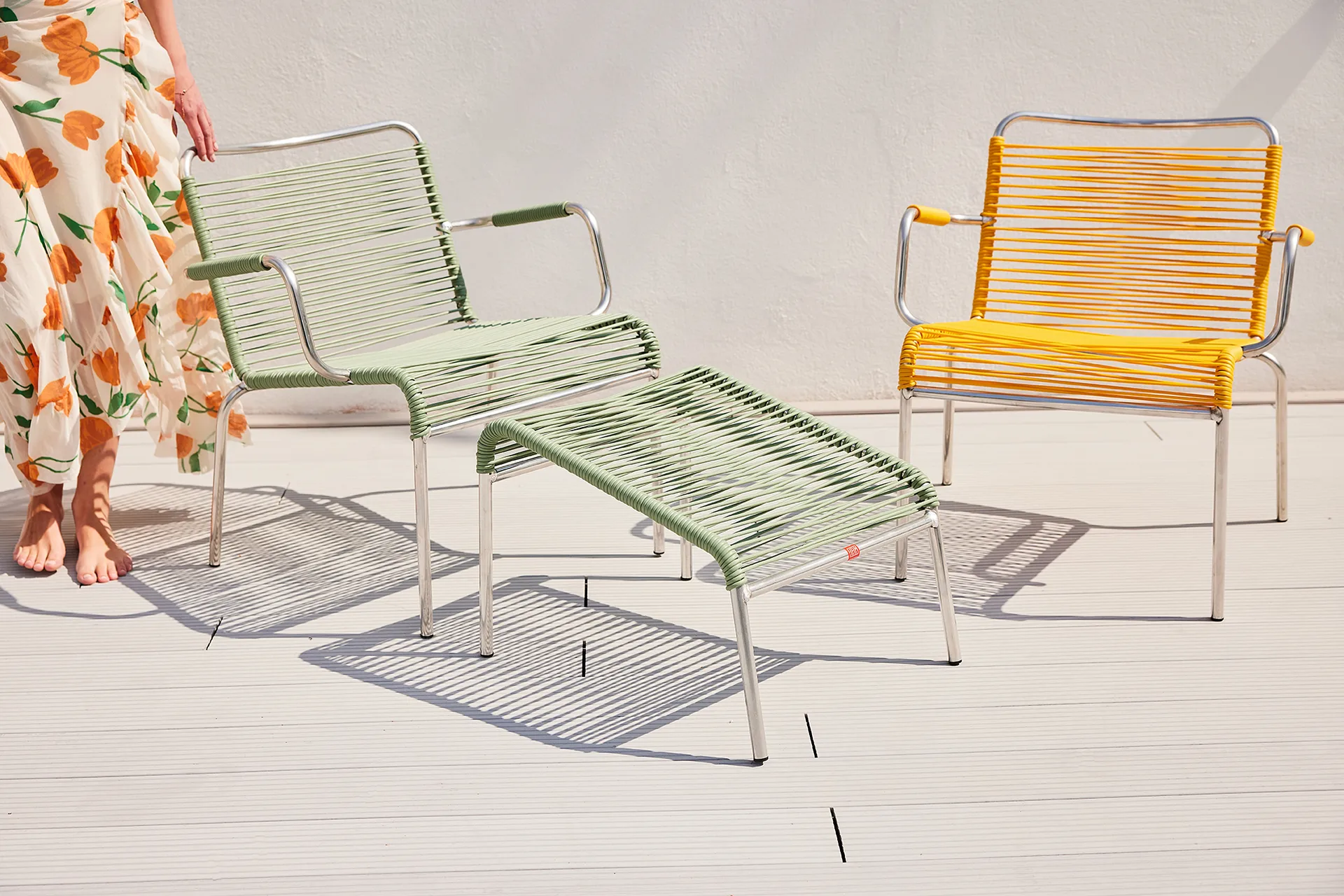 Mya Lounge voetenbank, Sage green Fiam