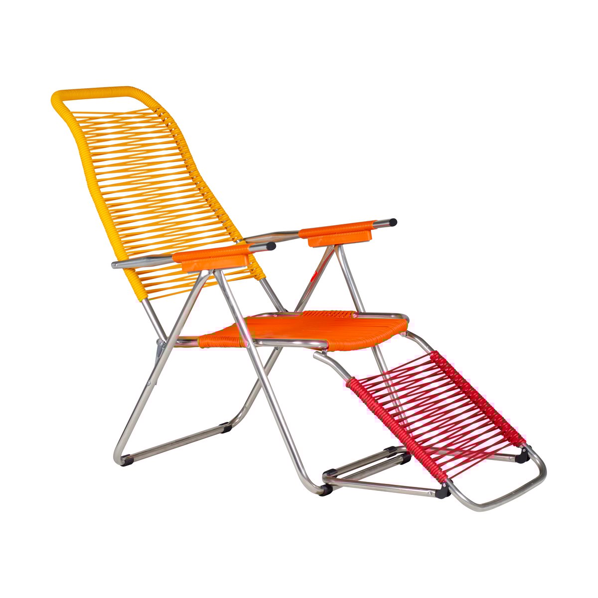Fiam Spaghetti ligstoel met voetensteun Multi-geel | Scandinavisch Interieur | Multi