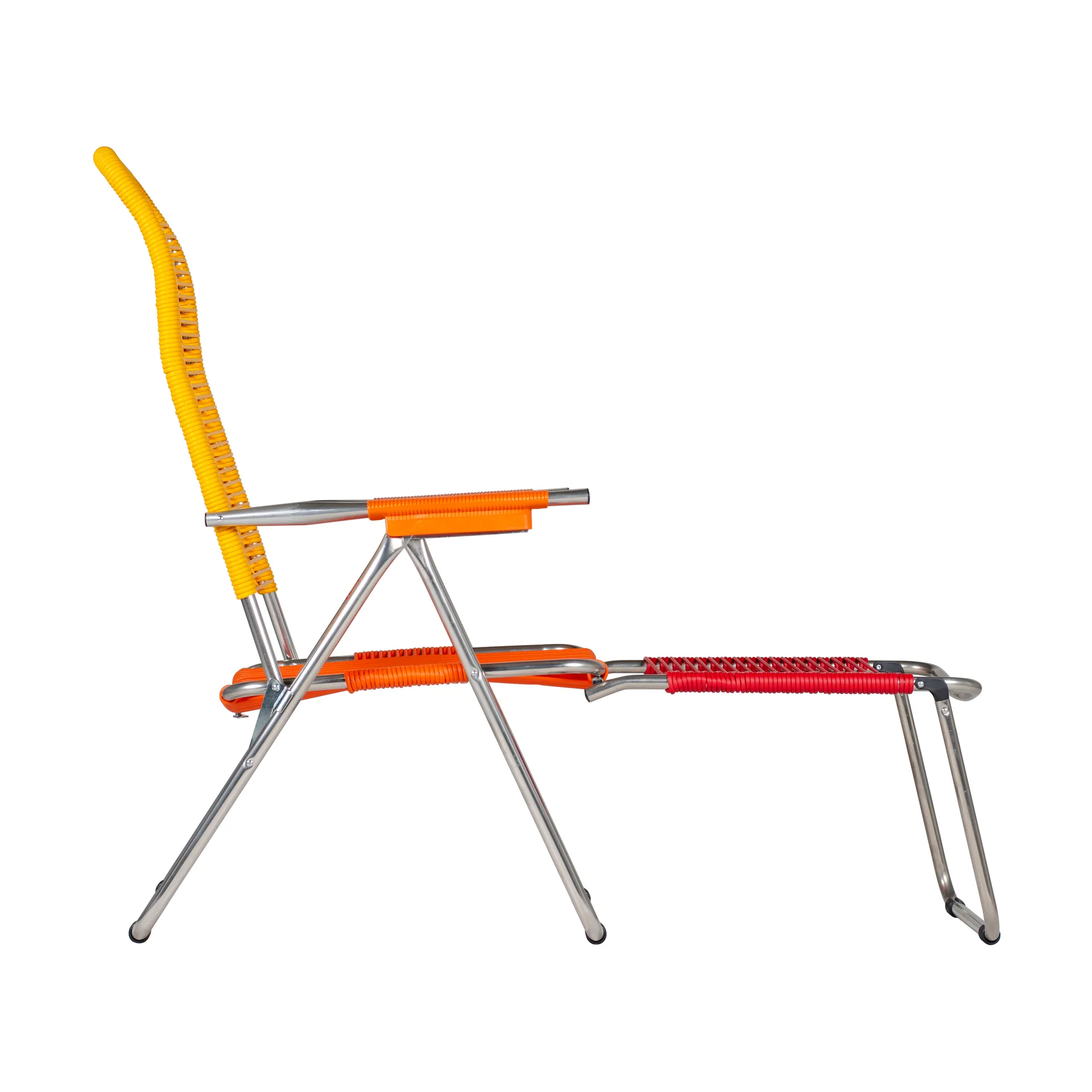 Spaghetti ligstoel met voetensteun, Multi-geel Fiam