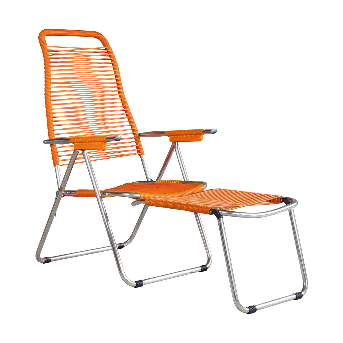 Fiam Spaghetti ligstoel met voetensteun Oranje | Scandinavisch Interieur | Oranje