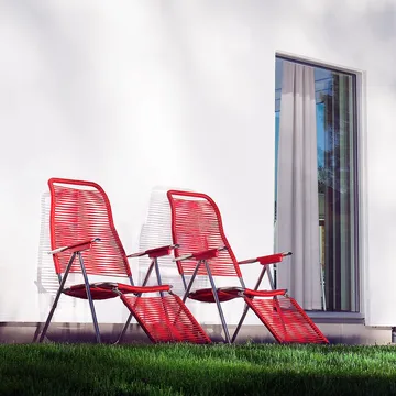 Spaghetti ligstoel met voetensteun - Rood - Fiam