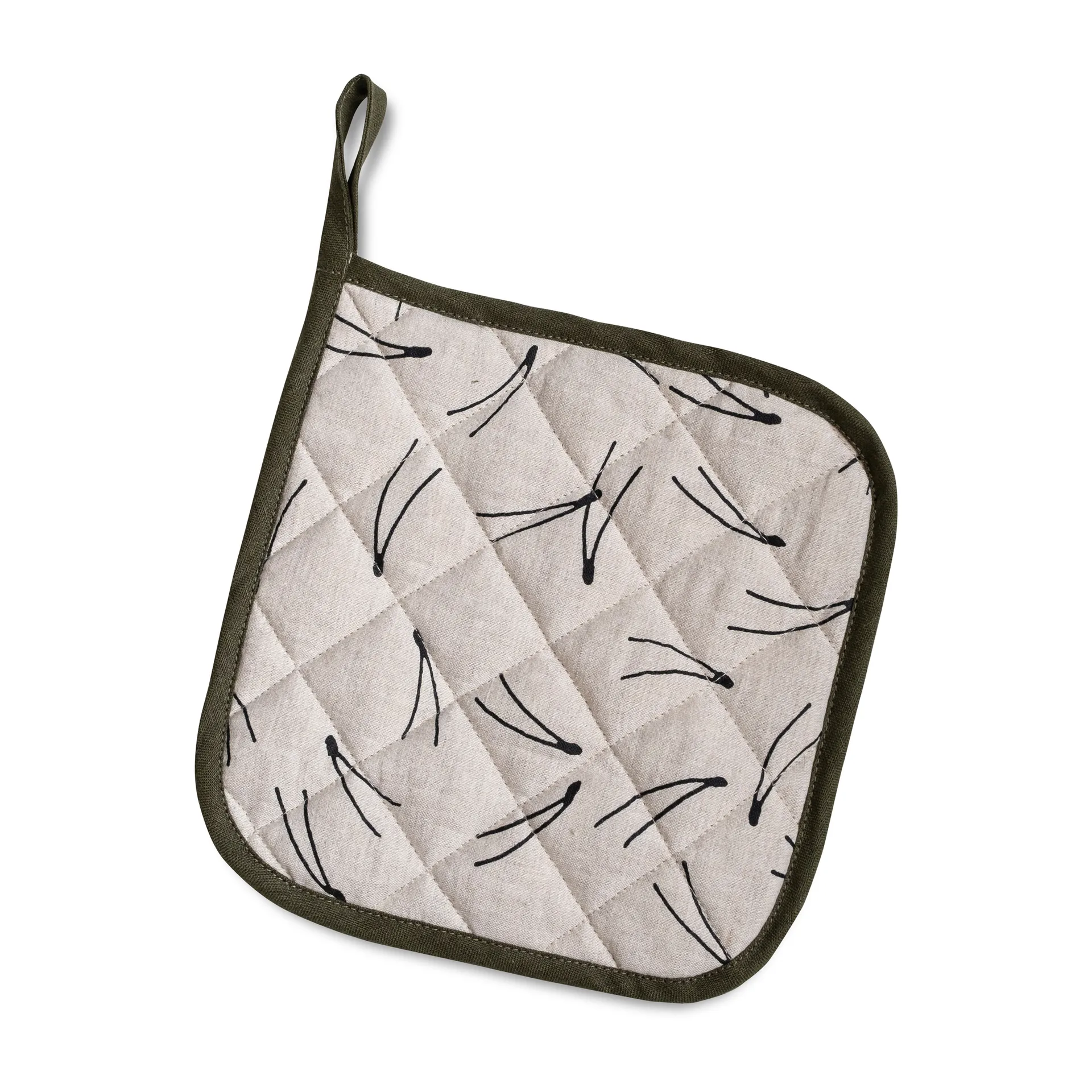 Barr gequilte pannenlap 21x21 cm, Natuur-zwart Fine Little Day