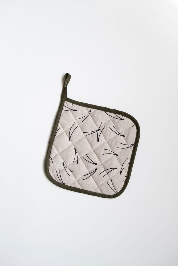 Barr gequilte pannenlap 21x21 cm, Natuur-zwart Fine Little Day