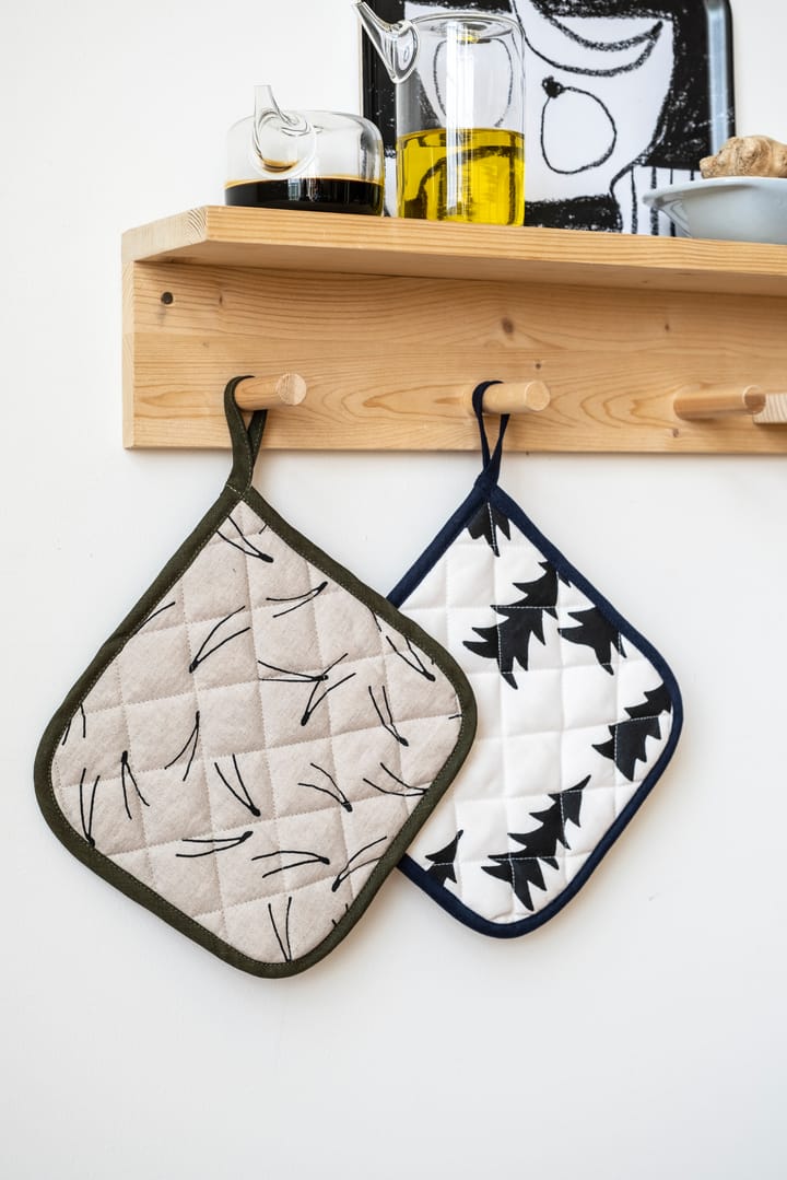 Barr gequilte pannenlap 21x21 cm, Natuur-zwart Fine Little Day