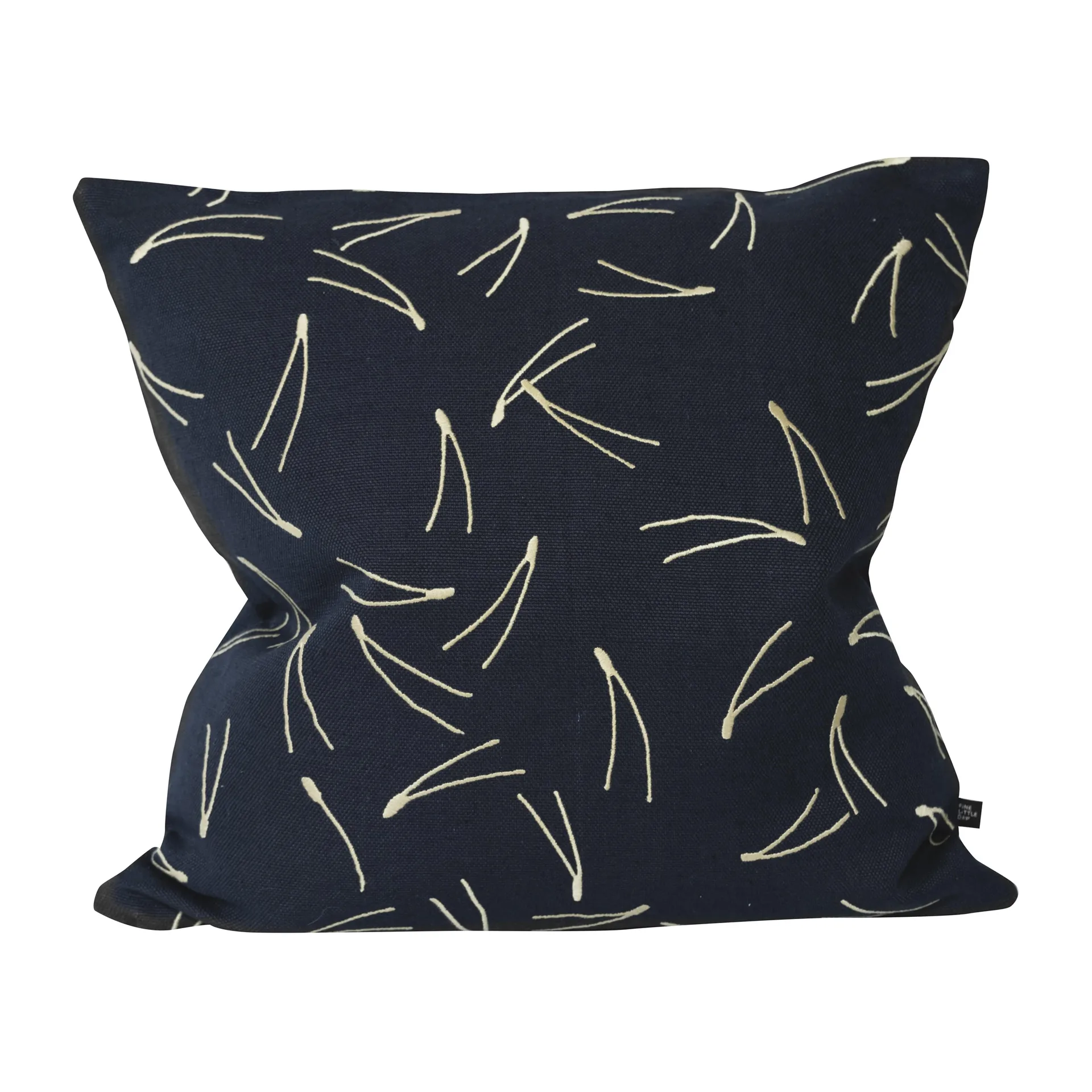 Barr kussenhoes geborduurd 48x48 cm, Antracietblauw Fine Little Day