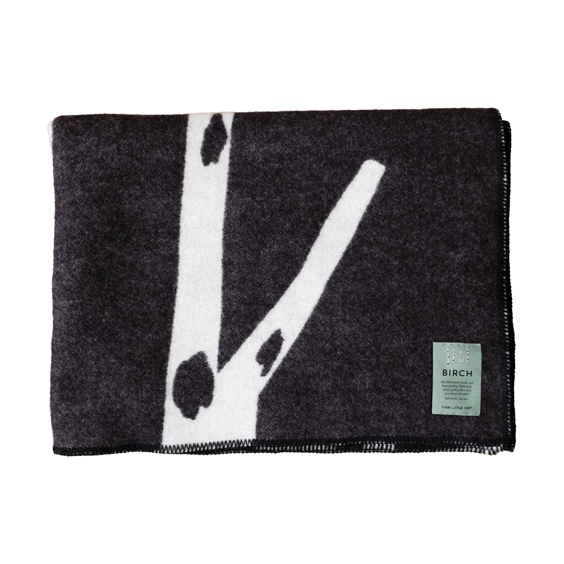 Berken fleece 130x180 cm, Black-white Fine Little Day