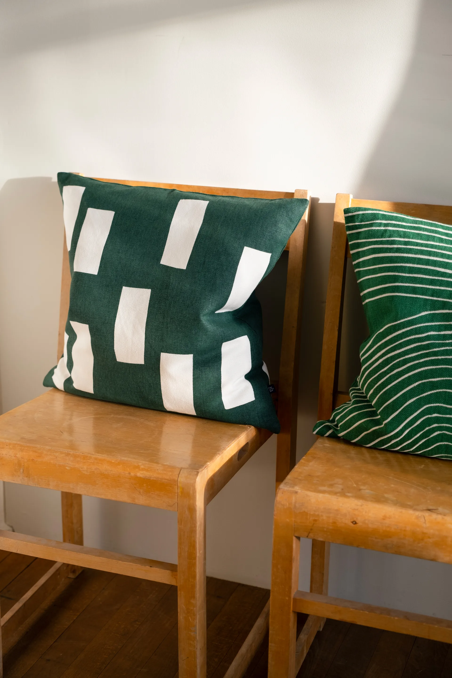Block kussensloop 48x48 cm, Green Fine Little Day