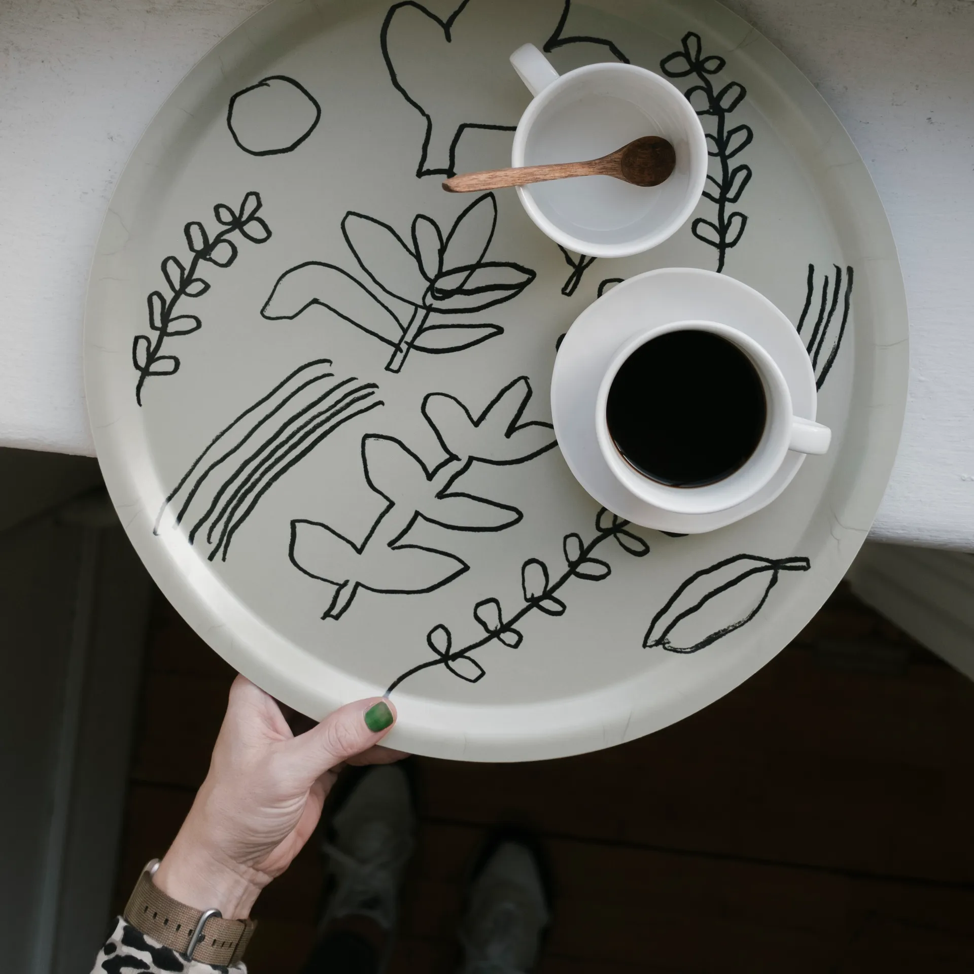 Botanic dienblad 38 cm, Olijf Fine Little Day